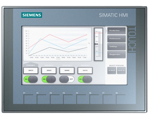 Панель оператора SIMATIC HMI KTP700 BASIC из серии BASIC кнопки и сенсор. управление TFT-дисплей 7дюйм 65536 цветов PROFIBUS Siemens 6AV21232GA030AX0