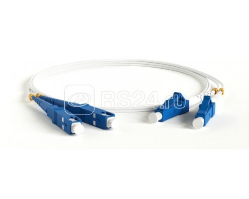 Патч-корд FC-D2-9A1-LC/UR-SC/UR-H-3M-LSZH-WH волоконно-оптический (шнур) SM 9/125 (G657) LC/UPC-SC/UPC duplex LSZH 3м Hyperline 39438