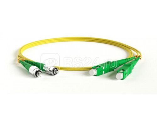 Патч-корд FC-D2-9-FC/AR-SC/AR-H-1M-LSZH-YL волоконно-оптический (шнур) SM 9/125 (OS2) SC/APC-FC/APC 2мм duplex LSZH 1м Hyperline 238596