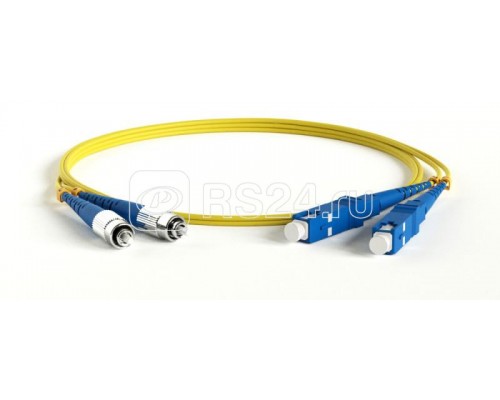 Патч-корд FC-D2-9-FC/UR-SC/UR-H-3M-LSZH-YL волоконно-оптический (шнур) SM 9/125 (OS2) SC/UPC-FC/UPC 2мм duplex LSZH 3м Hyperline 238568