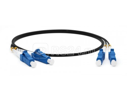 Патч-корд FC-D2-9-LC/UR-LC/UR-H-1M-LSZH-BK волоконно-оптический (шнур) SM 9/125 (OS2) LC/UPC-LC/UPC 2мм duplex LSZH 1м черн. Hyperline 225259