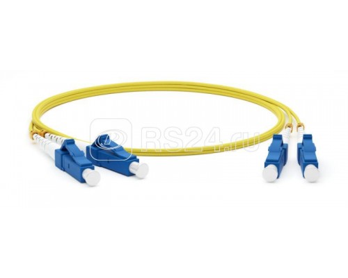 Патч-корд FC-D2-9-LC/UR-LC/UR-H-2M-LSZH-YL волоконно-оптический (шнур) SM 9/125 (OS2) LC/UPC-LC/UPC duplex LSZH 2м Hyperline 28075