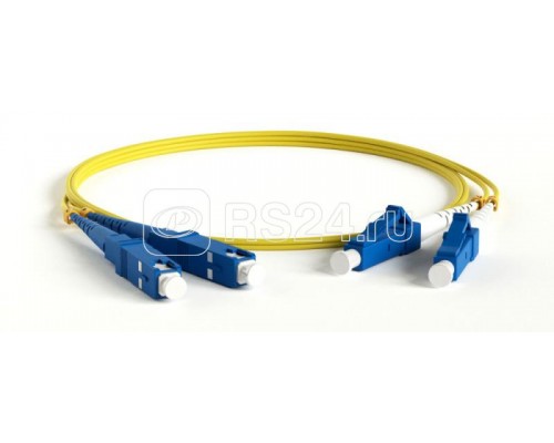 Патч-корд FC-D2-9-LC/UR-SC/UR-H-3M-LSZH-YL волоконно-оптический (шнур) SM 9/125 (OS2) LC/UPC-SC/UPC duplex LSZH 3м Hyperline 28389
