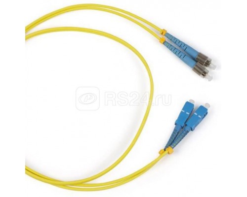 Патч-корд FC-S2-9-FC/AR-SC/UR-H-3M-LSZH-YL волоконно-оптический (шнур) SM 9/125 (OS2) FC/APC-SC/UPC 2мм simplex LSZH 3м Hyperline 393235