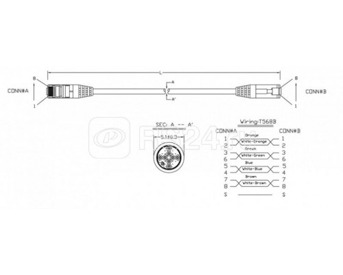 Патч-корд PC-LPM-STP-RJ45-RJ45-C5e-0.5M-LSZH-BL FTP экран. кат 5e 0.5м син. Hyperline 230082