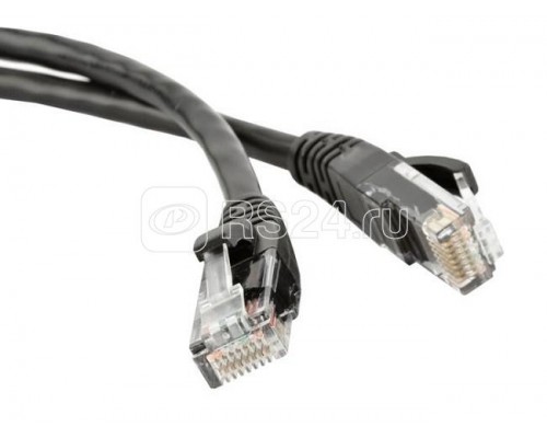 Патч-корд PC-LPM-STP-RJ45-RJ45-C6-1M-LSZH-BK F/UTP экран. кат.6 LSZH 1м черн. Hyperline 30852