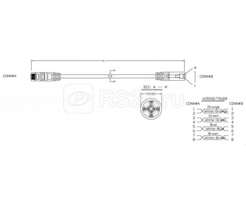 Патч-корд PC-LPM-UTP-RJ45-RJ45-C5e-2M-LSZH-GY кат.5e LSZH 2м сер. Hyperline 42272