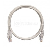 Патч-корд U/UTP 4 пары кат.5e (класс D) 100МГц 2хRJ45/8P8C T568B заливной с защ. защелки мж BC (чистая медь) 24AWG (7х0.205мм) LSZH нг(А)-HFLTx сер. 1.5м NIKOMAX NMC-PC4UD55B-015-GY