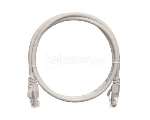 Патч-корд U/UTP 4 пары кат.5e (класс D) 100МГц 2хRJ45/8P8C T568B заливной с защ. защелки мж BC (чистая медь) 24AWG (7х0.205мм) LSZH нг(А)-HFLTx сер. 1.5м NIKOMAX NMC-PC4UD55B-015-GY