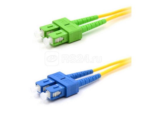 Патч-корд оптический переходной (SM) 9/125 (OS2) SC/APC-SC/UPC (Duplex) PVC 2м Rexant 50-2059