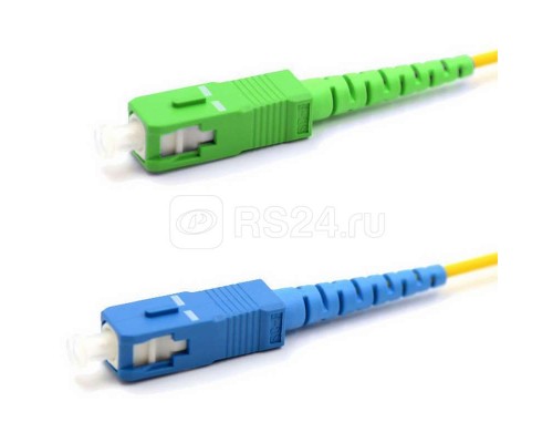 Патч-корд оптический переходной (SM) 9/125 (OS2) SC/APC-SC/UPC (Simplex) LSZH 10м Rexant 50-2062