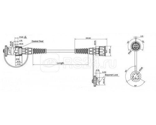 Патч-корд промышленный PC-IE-LPM-UTP-RJ45-RJ45-C5e-3M-BK U/UTP IP67 кат.5e с защ. крышками 3м черн. Hyperline 45499