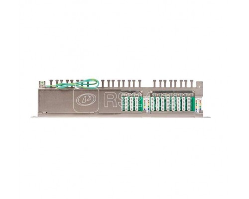 Патч-панель 19дюйм 0.5U 24 порта кат.5e (класс D) 100МГц RJ45/8P8C 110/KRONE T568A/B полный экран с органайзером метал. NIKOMAX NMC-RP24SD2-HU-MT