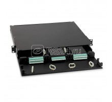 Патч-панель FO-19BX-1U-D1-3хSLT-W120H32-EMP универс. пустой корпус 1U; 1 выдвиж. лоток (drawer 1U) 3 слота 3х1 вмещает 3 FPM панели с адаптер. или 3 CSS оптич. кассеты 120х32мм Hyperline 47739