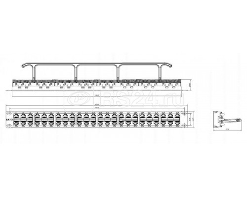 Патч-панель PPHD-19-48-8P8C-C5e-110D высокой плотности 19дюйм 1U 48 портов RJ45 кат. 5e Dual IDC Hyperline 32809