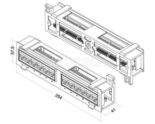 Патч-панель PPW-12-8P8C-C5e настен. 12 портов RJ45(8P8C) кат.5е с подставкой Hyperline 15379