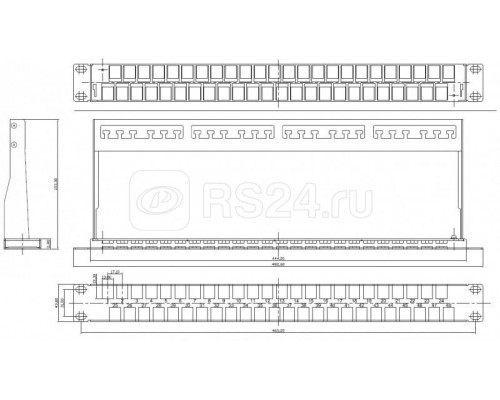 Патч-панель модульная 19дюйм PPBLHD-19-48S-SH-RM 48 портов Flat Type 1U для экран. и неэкран. модулей KJ5 KJNE с задн. каб. организ. (без модулей) Hyperline 37884