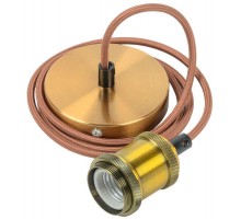 Патрон электрич. E27 подвесной со шнуром 1.5м RETRO золото ИЭК EPA12-04-02-K22