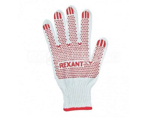 Перчатки х/б с покрытием ПВХ 5 нитей 48-50г (пара) Rexant 09-0202-1
