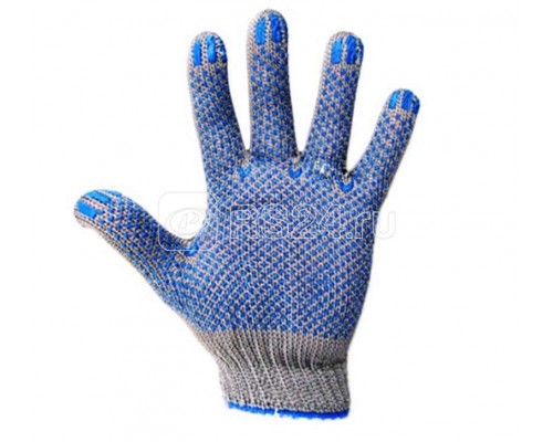 Перчатки Х/Б с покрытием ПВХ (Актив) 3нити 32-34гр Rexant 09-0207