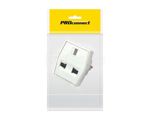 Переходник сетевой КВАДРАТ бел. (инд. упак.) PROCONNECT 11-1011-9