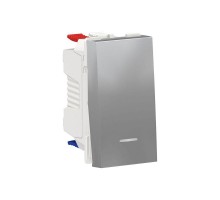 Переключатель 1-кл. 1мод. СП Unica Modular IP21 (сх. 6а) с нейтралью алюм. SchE NU310330S