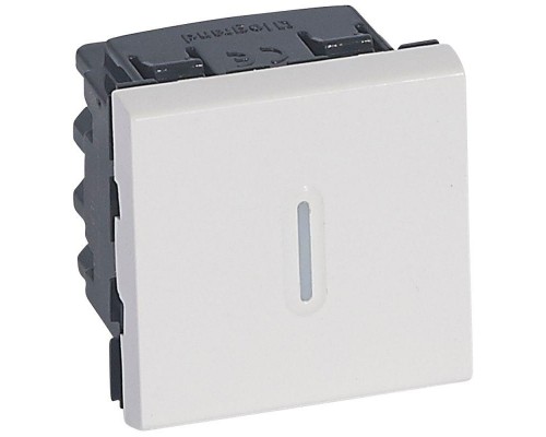Переключатель 1-кл. 2мод. СП Mosaic 16А IP41 16AX с индикацией бел. Leg 077094