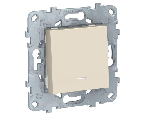 Переключатель 1-кл. 2мод. СП Unica New IP21 (сх. 6а) с подсветкой беж. SchE NU520344N