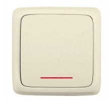Переключатель 1-кл. ОП Альфа 10А IP20 250В с индикацией с изолир. пластиной сл. кость HEGEL ВА10-164-01