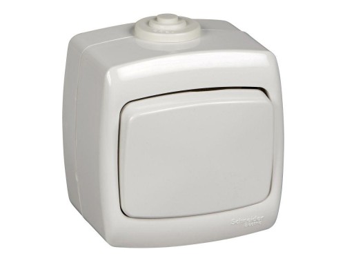 Переключатель 1-кл. ОП Рондо 10А IP44 250В бел. SchE VA610-126B-BI