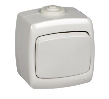 Переключатель 1-кл. ОП Рондо 6А IP44 250В бел. SchE VA66-102B-BI