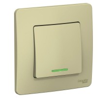 Переключатель 1-кл. СП Blanca 10А IP20 (сх. 6) 250В с подсветкой беж. SchE BLNVS010617