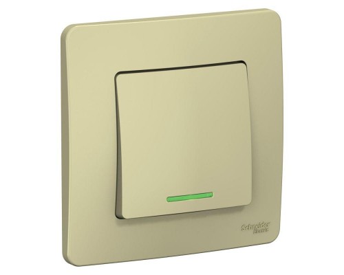 Переключатель 1-кл. СП Blanca 10А IP20 (сх. 6) 250В с подсветкой беж. SchE BLNVS010617