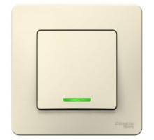 Переключатель 1-кл. СП Blanca 10А IP20 (сх. 6) 250В с подсветкой молочн. SchE BLNVS010612