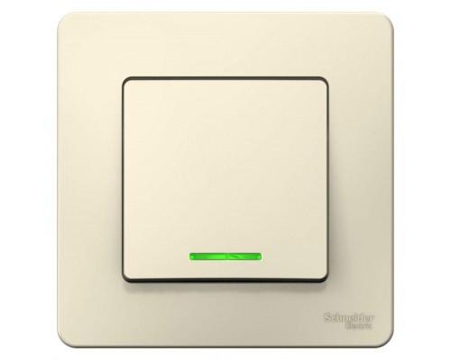 Переключатель 1-кл. СП Blanca 10А IP20 (сх. 6) 250В с подсветкой молочн. SchE BLNVS010612