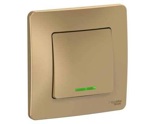 Переключатель 1-кл. СП Blanca 10А IP20 (сх. 6) 250В с подсветкой титан SchE BLNVS010614