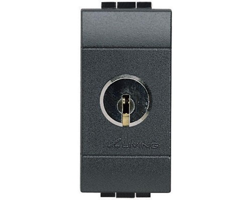Переключатель 1-кл. СП LivingLight 16А IP20 с ключом антрацит Leg BTC L4022C