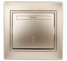 Переключатель 1-кл. СП Plano 10А IP20 1-103-04 250В шампань Intro Б0030039