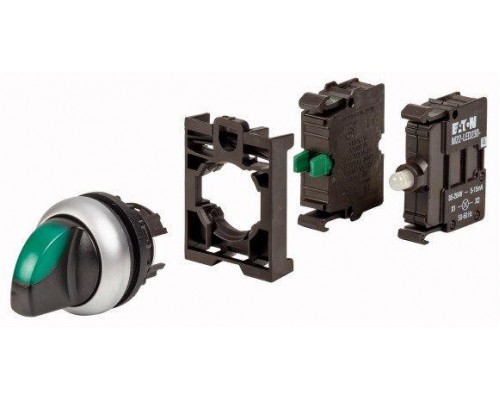Переключатель 1НО 230В DC с подсветкой зел. M22-WRLK-G-K10LED230-BVP EATON 132597