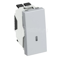 Переключатель 1п 10А WS-UKL AL0.5 250В с подсветкой алюм. OBO 6120930