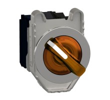Переключатель 22мм 2 поз. 24В оранж. с подсвет. заподлицо 1Н3 металл SchE XB4FK125B5