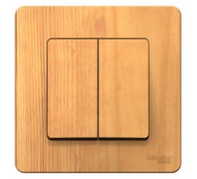 Переключатель 2-кл. СП Blanca 10А IP20 (сх. 6+6) 250В ясень SchE BLNVS106605