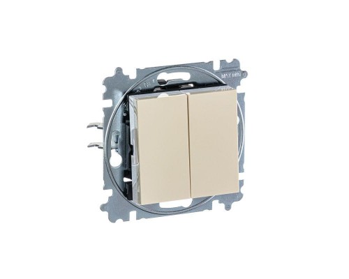 Переключатель 2-кл. СП Levit IP20 сл. кость/бел. ABB 2CHH595245A6017