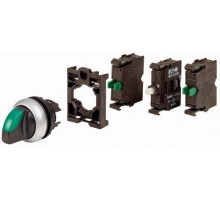 Переключатель 3-х поз. с подсветкой 1НО 230В DC зел. M22-WRLK3-G-2K10LED230-BVP EATON 132598
