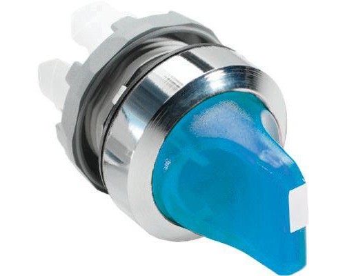 Переключатель M2SS1-21L (короткая ручка) син. 2-х поз. с подсветкой (только корпус) 45град. с фикс. ABB 1SFA611200R2104