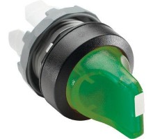 Переключатель M3SS1-11G (короткая ручка) зел. 3-х поз. с подсветкой корпус с фикс. ABB 1SFA611210R1102