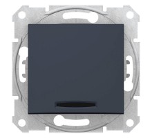 Переключатель кнопочный 1-кл. СП Sedna 10А IP20 250В с син. подсветкой графит SchE SDN1520170