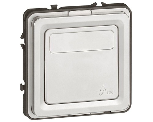 Переключатель на 2 направления 1-кл. Soliroc 10А IP55 250В 10AX с этикеткой IK10 хром Leg 077813