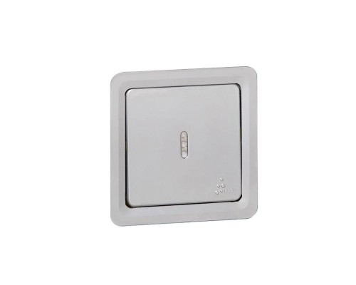 Переключатель на 2 направления 1-кл. Soliroc 10А IP55 250В 10AX с индикацией IK10 хром Leg 077814