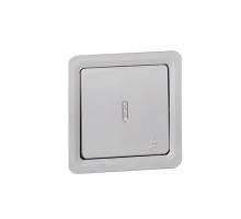 Переключатель на 2 направления 1-кл. Soliroc 10А IP55 250В 10AX с подсветкой IK10 хром Leg 077812